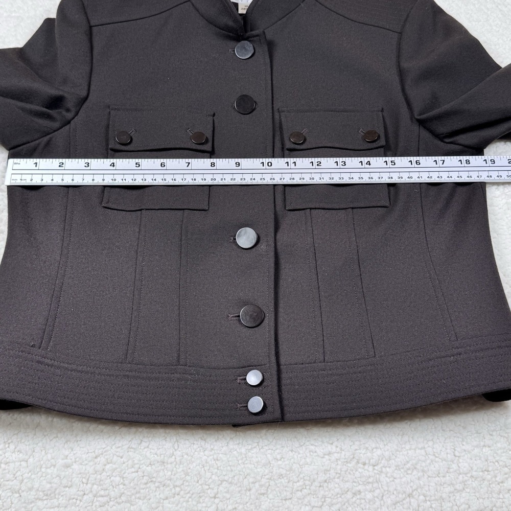 Talbots Woman's Jacket Brown Wool Button Up Lined 10 Petite - Picture 4 of 8